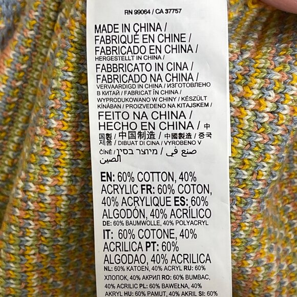 RVCA Squared Crochet Dress‎ Women's S Multi Color Fitted Bodycon Midi Knit - Picture 4 of 9